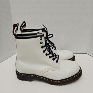 Dr. Martens White Lace Up Boots